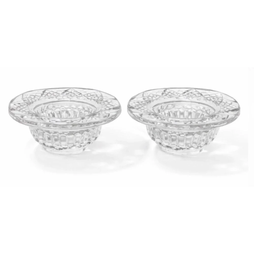 Vintage Laurel Crystal Candle Holders 2pc Set‎ 3-in-1 Taper Votive Tea Light